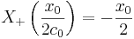 X_+ \left(\frac{x_0}{2c_0}\right) = -\frac{x_0}{2}