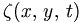 \zeta(x,\,y,\,t)