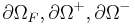  \partial\Omega_F, \partial\Omega^+, \partial\Omega^- \,