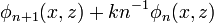 \phi_{n+1}(x,z) + kn^{-1}\phi_n(x,z)\,