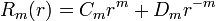  \quad R_m(r) = C_m r^m + D_m r^{-m} 