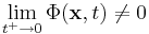 \lim_{t^{+}\rightarrow 0}\Phi(\mathbf{x},t)\neq 0