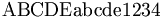 \mathrm{ABCDE abcde 1234}\,\!