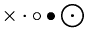 \times \cdot \circ \bullet \bigodot