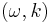  (\omega, k) \,