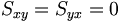  S_{xy} = S_{yx} = 0 \, 