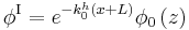 
\phi^{\mathrm{I}}  =e^{-k_{0}^{h}(x+L)}\phi_{0}\left(
z\right) 
