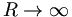 R\rightarrow\infty
