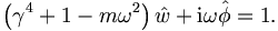 
\left(  \gamma^{4}+1-m\omega^{2}\right)  \hat{w}+\mathrm{i}\omega
\hat{\phi}=1.

