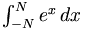 \begin{matrix} \int_{-N}^{N} e^x\, dx \end{matrix}