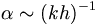  \alpha \sim (
kh )^{-1} \, 