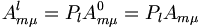 A_{m\mu}^l = P_l A_{m\mu}^0 = P_l A_{m\mu}