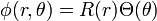  \quad \phi(r,\theta) = R(r)\Theta(\theta) 