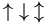 \uparrow \; \downarrow \; \updownarrow