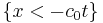 \big\{x < -c_0 t \big\}