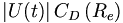  \left| U(t) \right| C_D \left( R_e \right) \, 