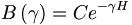 B\left(  \gamma\right) =Ce^{-\gamma H}
