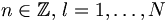 n \in \mathbb{Z},\, l = 1, \ldots, N