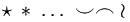 \star \; * \; \ldots \; \smile \frown \wr