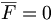  \overline{F} = 0 