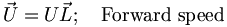  \vec{U}=U\vec{L}; \quad \mbox{Forward speed} \,