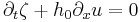 
\partial_t \zeta + h_0\partial_x u = 0
