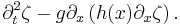 
 \partial_t^2 \zeta - g \partial_x \left(h(x) \partial_x \zeta \right).
