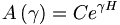 A\left(  \gamma\right)  =Ce^{\gamma H}